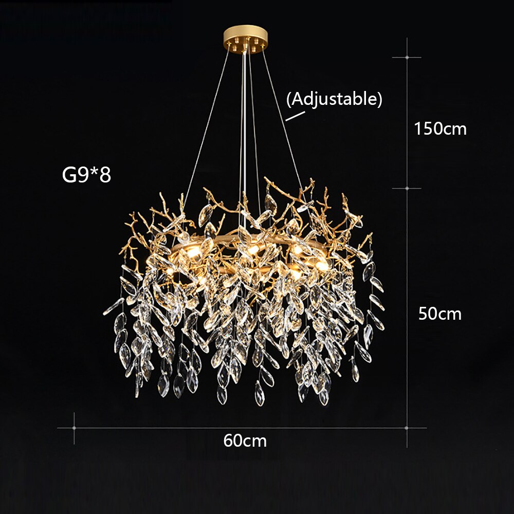 Chandelier New Modern LED Gold Luxury Crystal