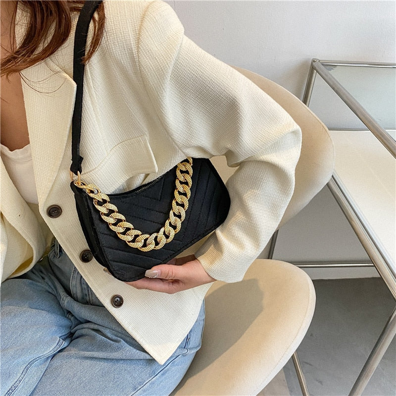 2022 New Casual Texture Retro Chain One Shoulder Underarm Bag