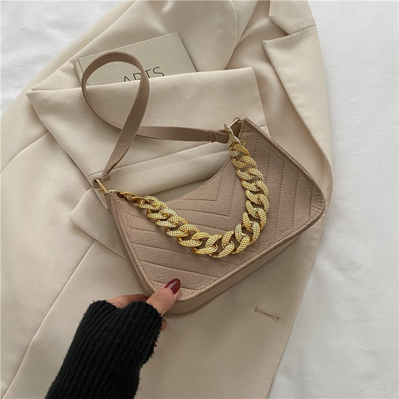 2022 New Casual Texture Retro Chain One Shoulder Underarm Bag