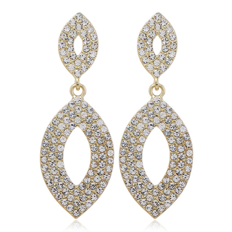 New Luxury Rhinestone Crystal Long Tassel Earrings