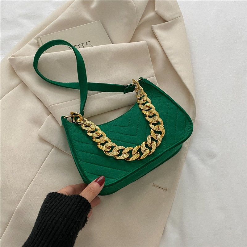 2022 New Casual Texture Retro Chain One Shoulder Underarm Bag