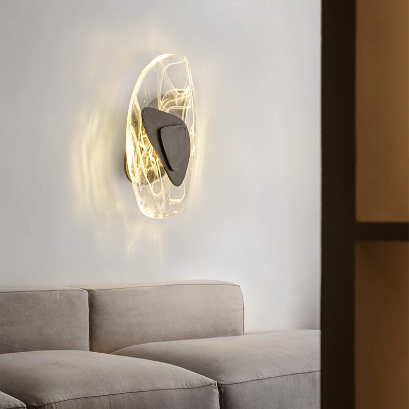 Luxury Modern Crystal Black Gold Wall Lamp