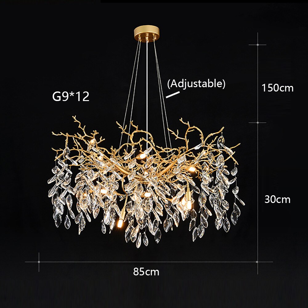 Chandelier New Modern LED Gold Luxury Crystal