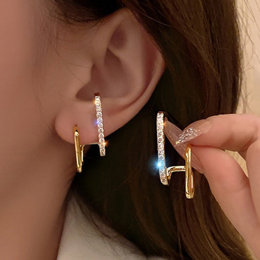 2023 New Bright Crystal Luxury Korean Unusual Claw Stud Earrings