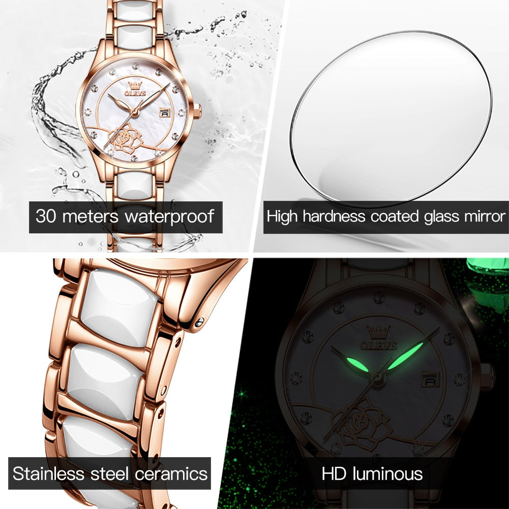 OLEVS Luxury Quartz Watch Women