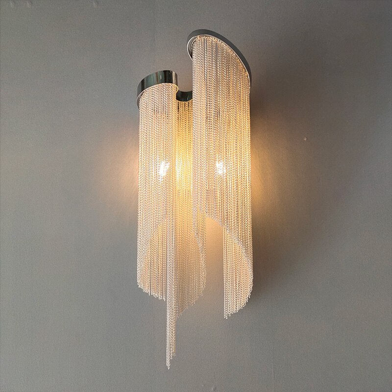 modern duplex building large chandelier light