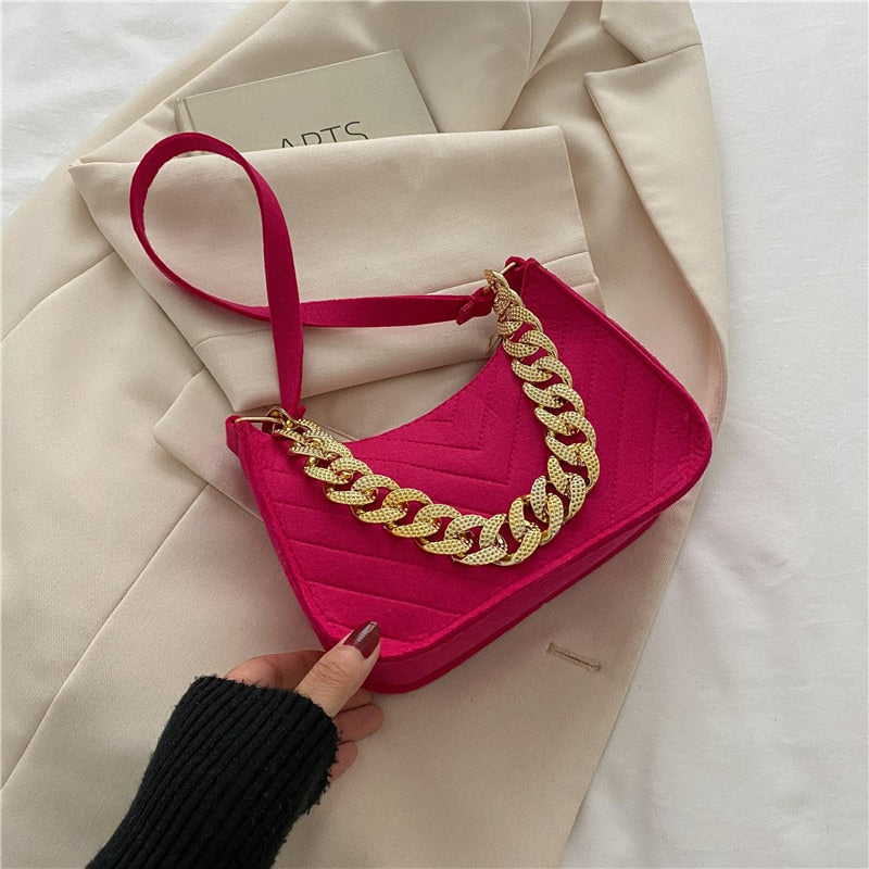 2022 New Casual Texture Retro Chain One Shoulder Underarm Bag