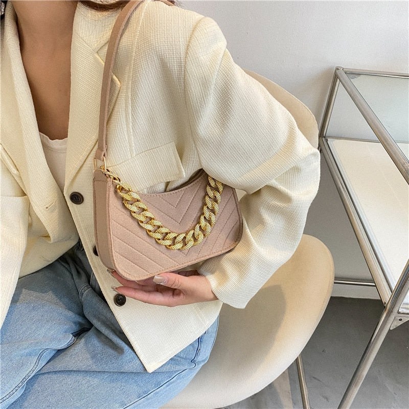 2022 New Casual Texture Retro Chain One Shoulder Underarm Bag