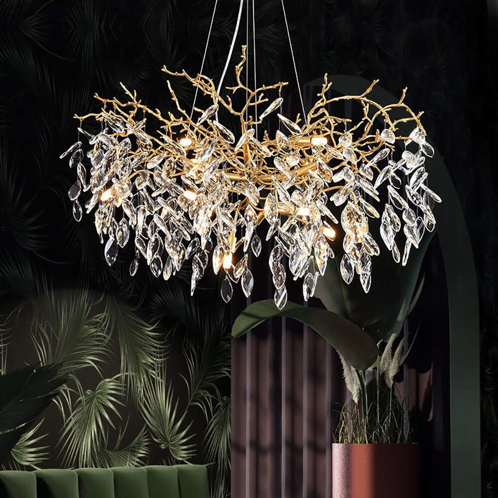 Chandelier New Modern LED Gold Luxury Crystal