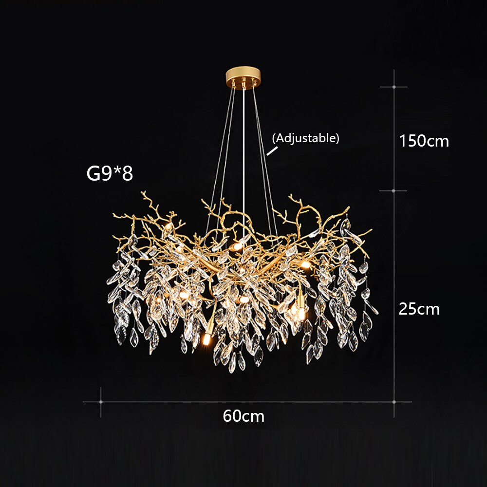 Chandelier New Modern LED Gold Luxury Crystal