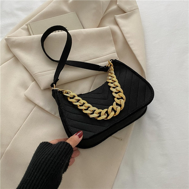 2022 New Casual Texture Retro Chain One Shoulder Underarm Bag